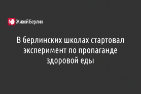 В берлинских школах стартовал эксперимент по пропаганде здоровой еды