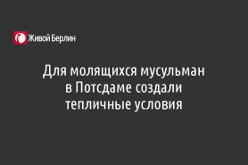 Для молящихся мусульман                     в Потсдаме создали                          тепличные условия