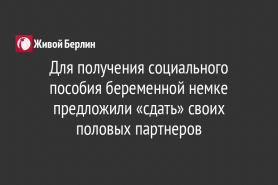 Для получения социального пособия беременной немке предложили «сдать» своих половых партнеров