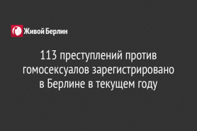 113 преступлений против гомосексуалов зарегистрировано в Берлине в текущем году