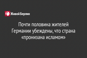 Почти половина жителей Германии убеждены, что страна «пронизана исламом»