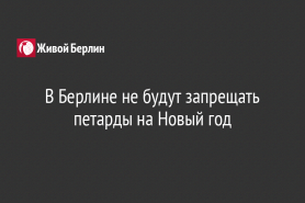 В Берлине не будут запрещать петарды на Новый год
