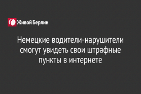Немецкие водители-нарушители смогут увидеть свои штрафные пункты в интернете