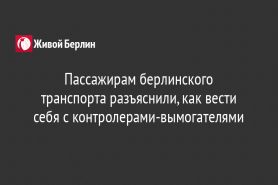 Пассажирам берлинского транспорта разъяснили, как вести себя с контролерами-вымогателями