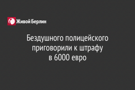 Бездушного полицейского приговорили к штрафу                                   в 6000 евро