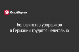 Большинство уборщиков                                      в Германии трудятся нелегально