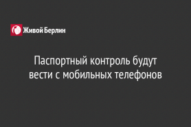 Паспортный контроль будут вести с мобильных телефонов