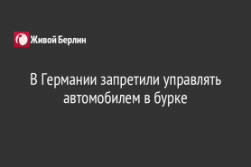 В Германии запретили управлять автомобилем в бурке