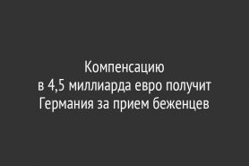 Компенсацию                                   в 4,5 миллиарда евро получит Германия за прием беженцев