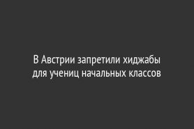 В Австрии запретили хиджабы для учениц начальных классов