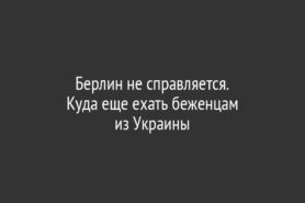 Берлин не справляется.                     Куда еще ехать беженцам из Украины
